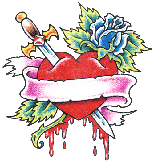 Heart rose banner tattoo designs - photo: download wallpaper 