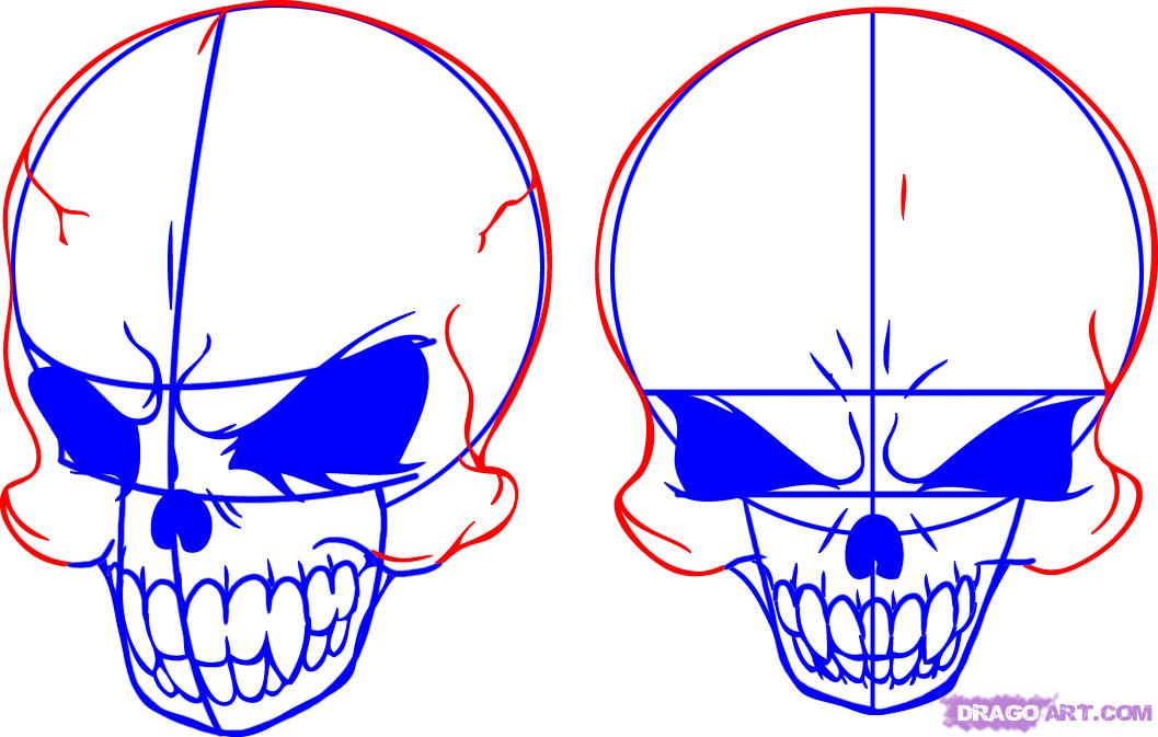 How to Draw Skull Heads, Step by Step, Skulls, Pop Culture, FREE 