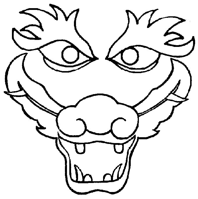 chinese dragon head stencil