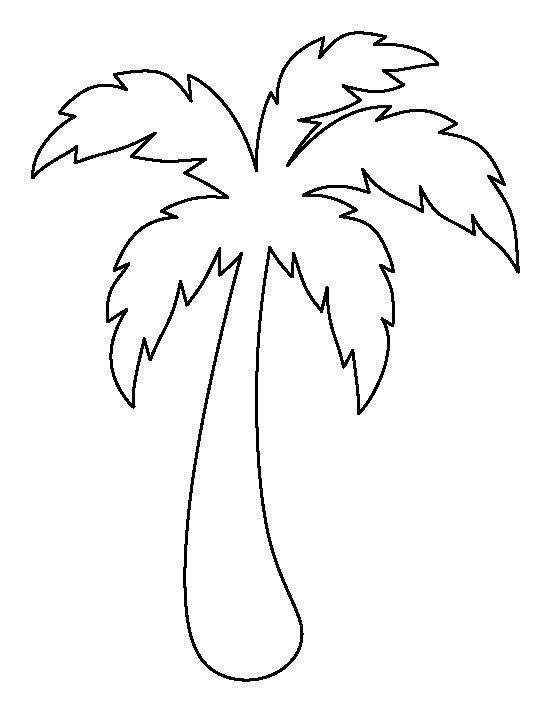 Palm tree pattern. Use the printable outline for crafts, creating 