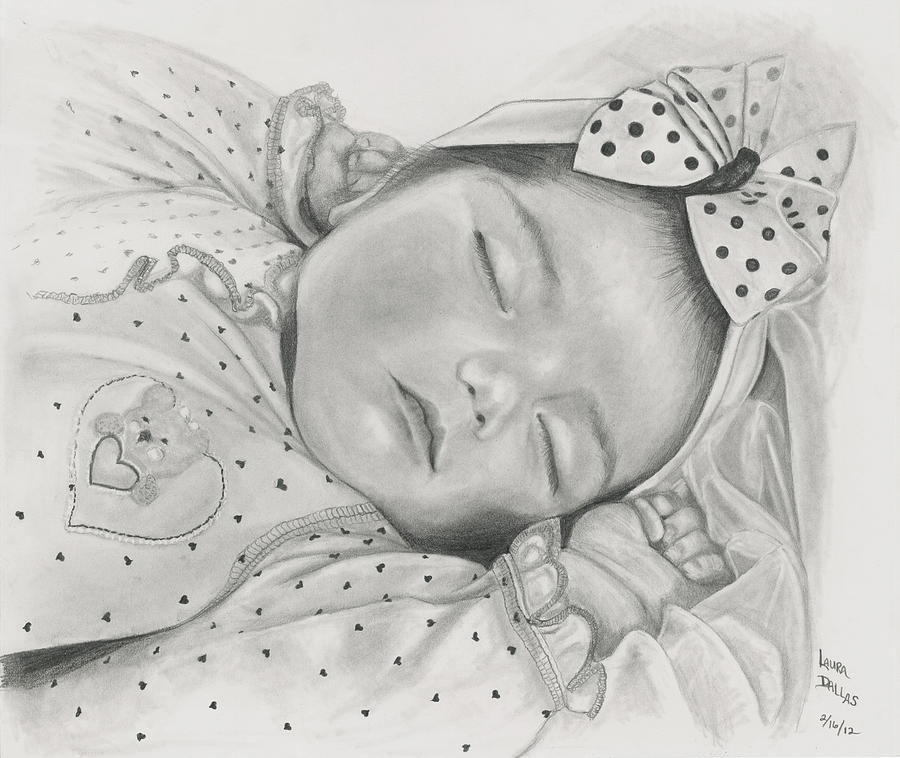 newborn baby drawings in pencil