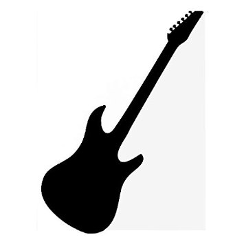 : Custom Stratocaster Guitar Silhouette Vinyl Decal 