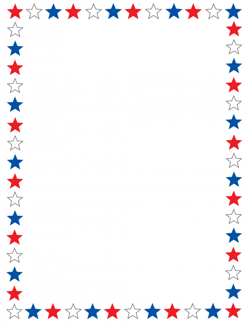Paper Borders ? Red, White and Blue Stars 