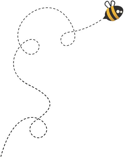 I like the dotted trail in this logo of the bee | Jack Bee Thimbe 