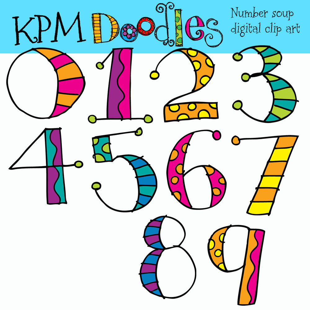 KPM Number soup digital clip art by kpmdoodles 