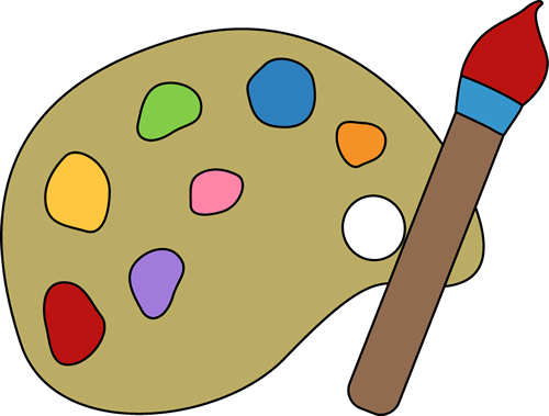Paint Palette and Brush Clip Art - Paint Palette and Brush Image