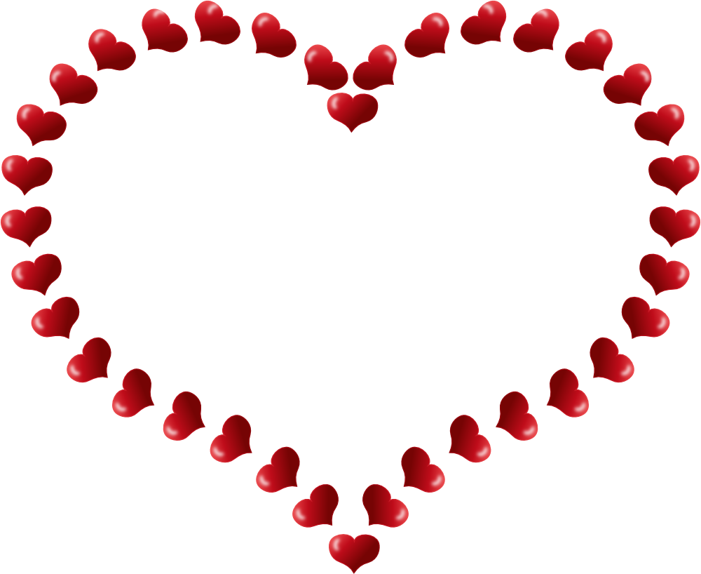 OnlineLabels Clip Art - Red Heart Shaped Border With Little Hearts