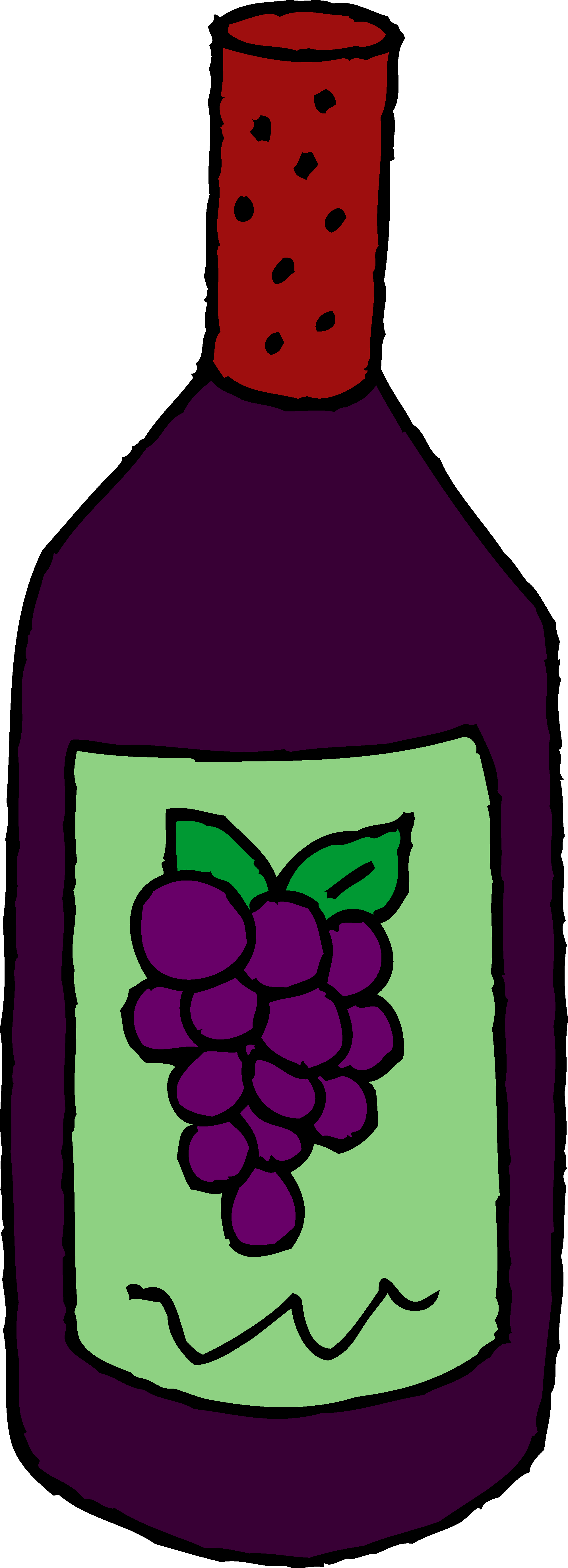 Bottle of Red Wine Clipart - Free Clip Art