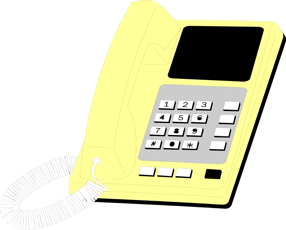Free Stock Photos | Illustration of a yellow telephone | # 8573 