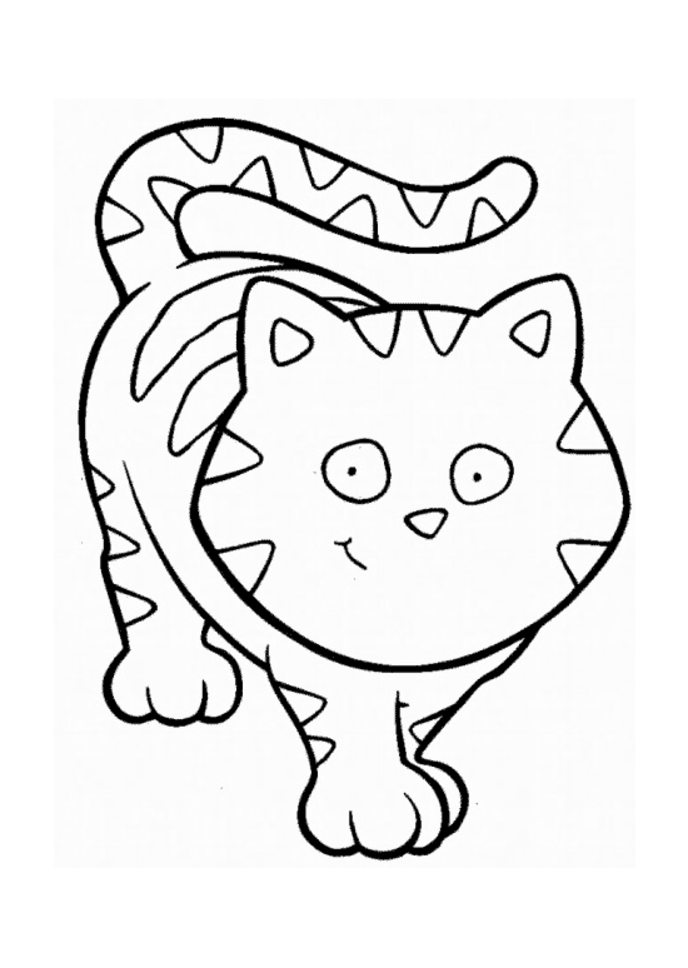 Funny Cat cartoon Animal coloring pages - Cartoon Coloring Pages 