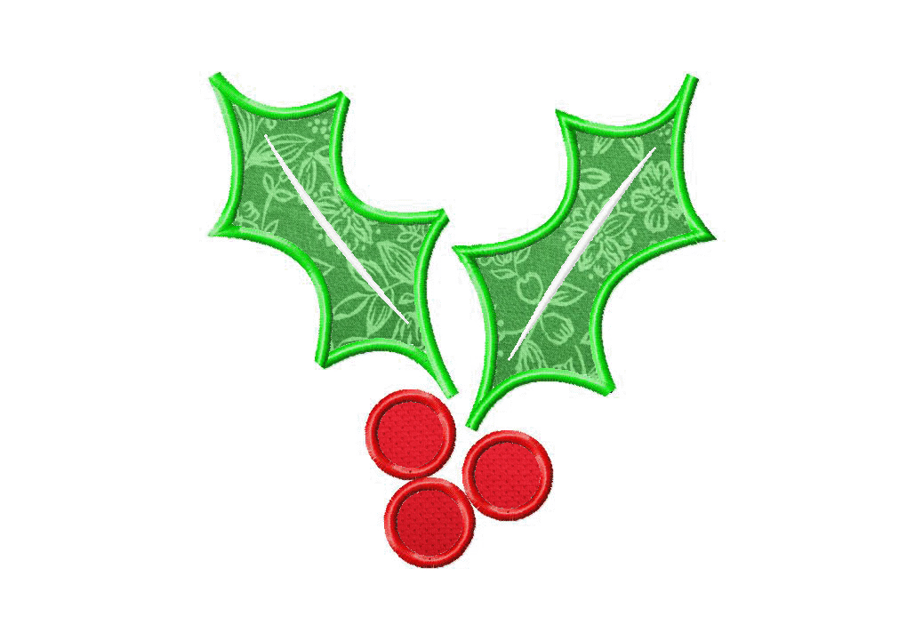 Free Christmas Holly Machine Embroidery Design Includes Both 