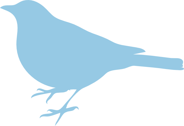 Soft Blue Bird Silhouette clip art - vector clip art online 