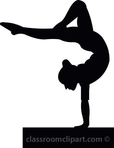 Silhouettes : gymnastics silhouette 307B : Classroom Clipart