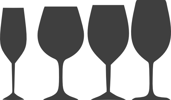 Dark Gray Wine Glasses clip art - vector clip art online, royalty 