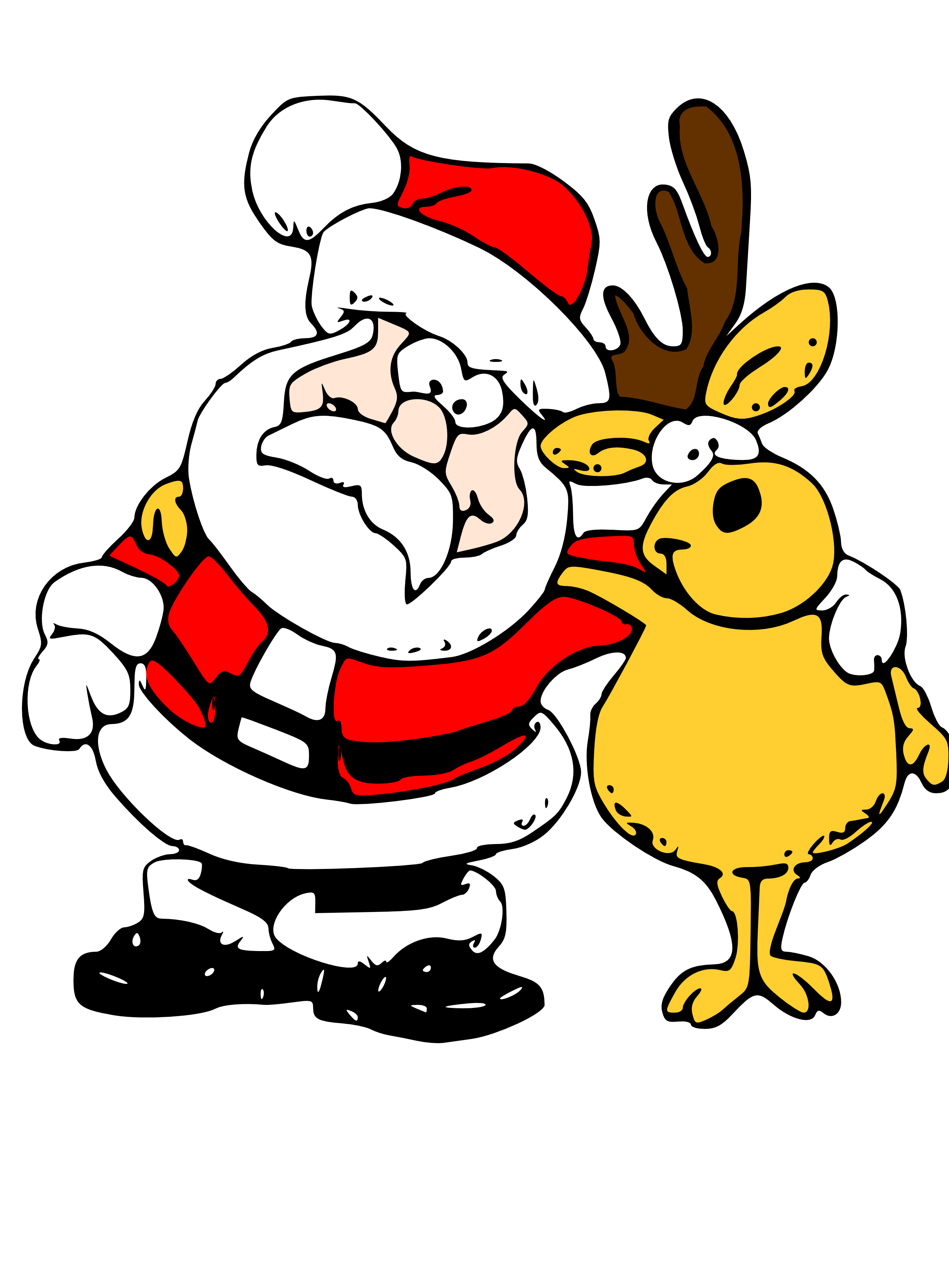 Clip Art: Santa and Reindeer Christmas Xmas Art  - Clipart library 