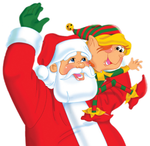 Santa and Elf PNG Clipart
