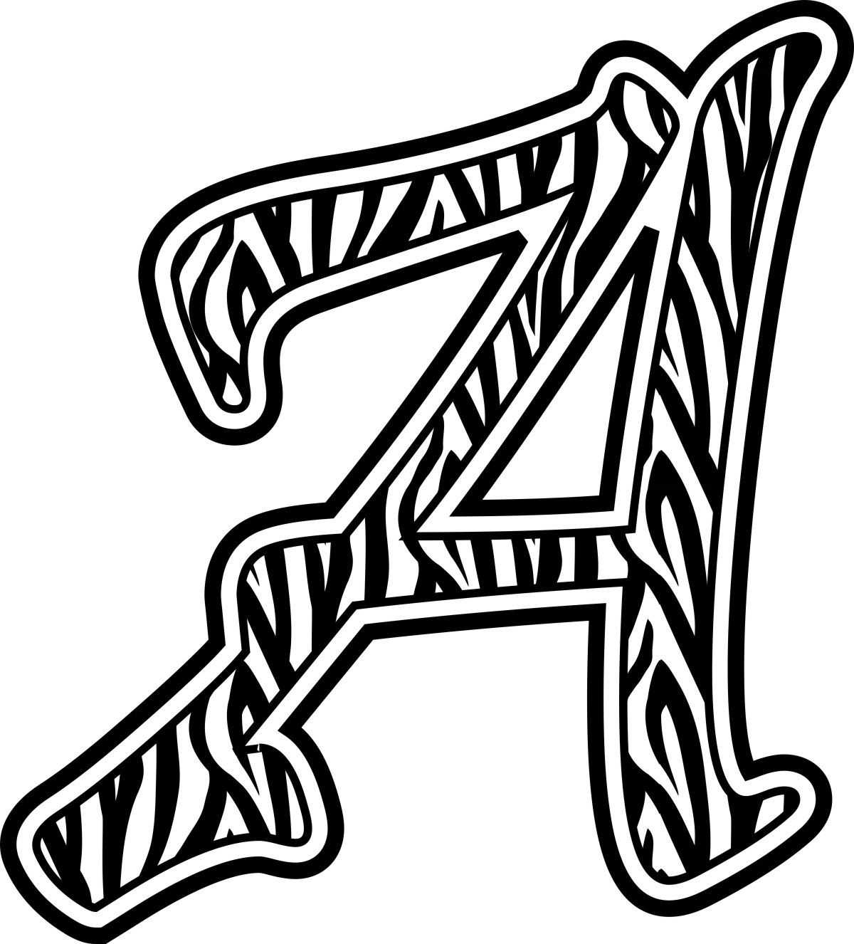 Letter N Zebra Print Colouring Pages Clip Art Library