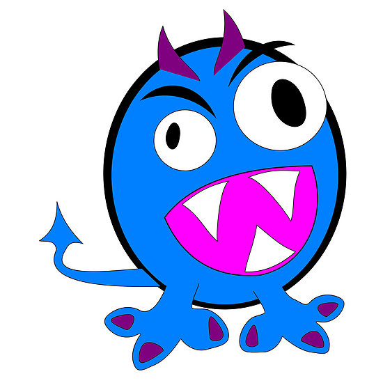 Cute alien blue monster by nadil | Redbubble - Clipart library 