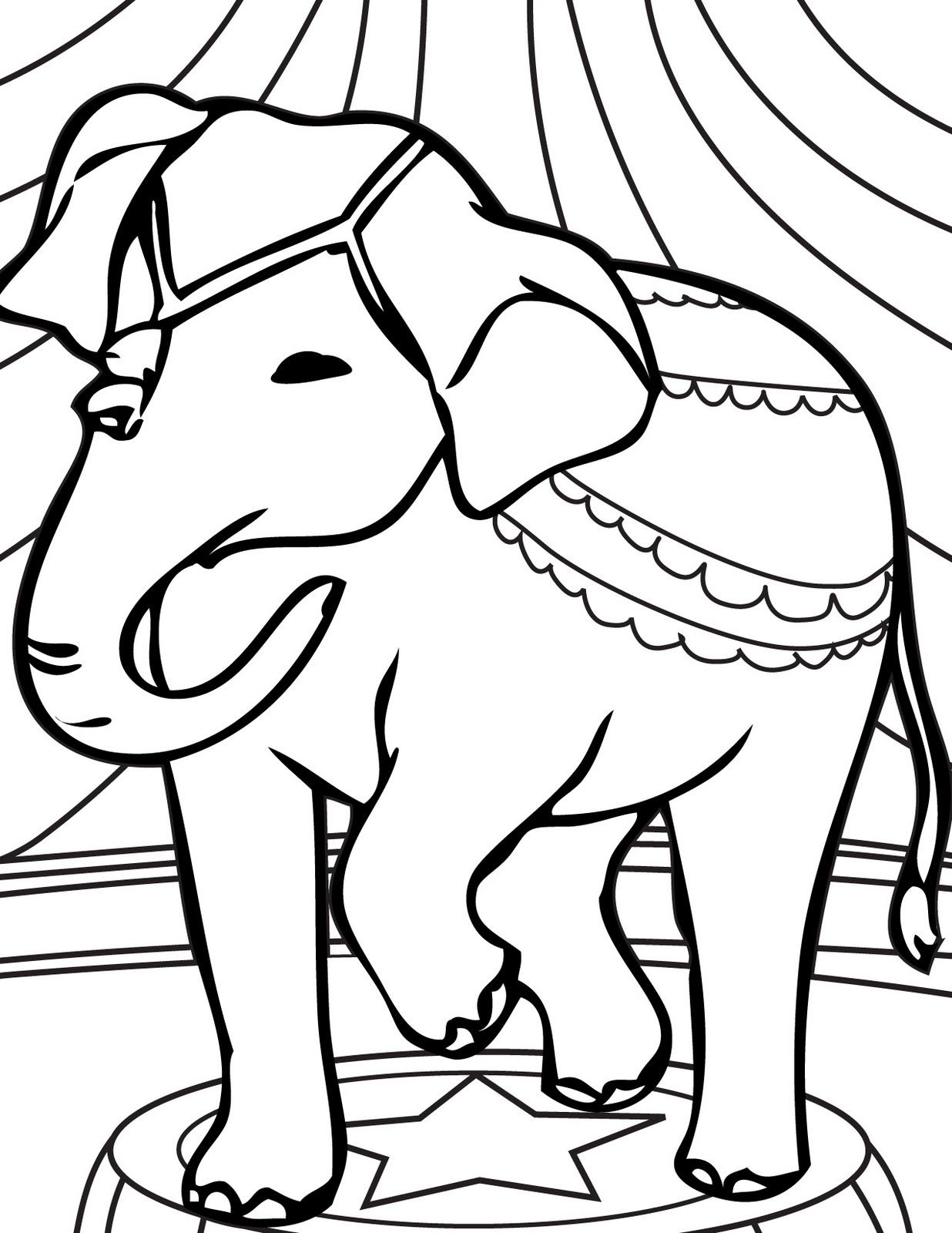 Coloring Page Of An Elephant | Animal Coloring Pages | Kids 