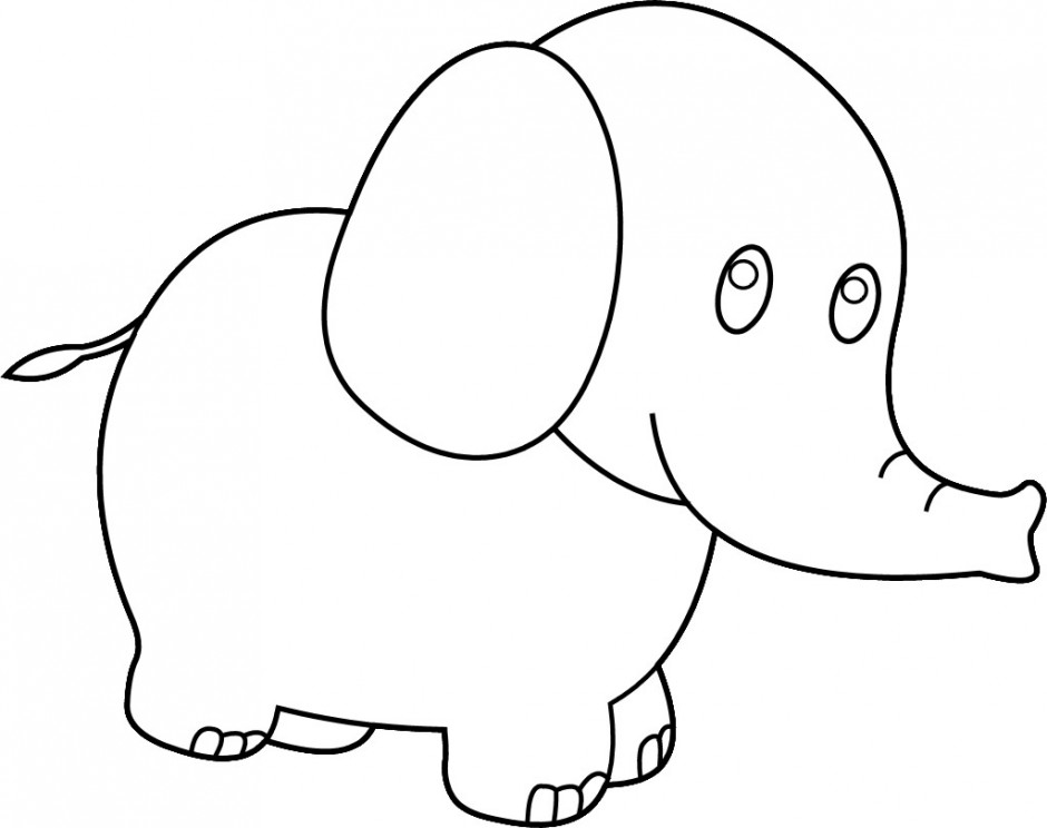 Baby Elephant Coloring Page : Cute Baby Elephant Coloring Online 