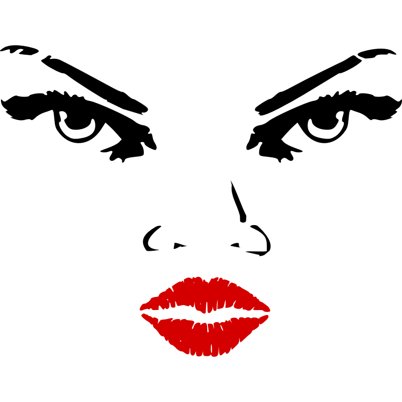 Clipart - Woman eyes nose lips