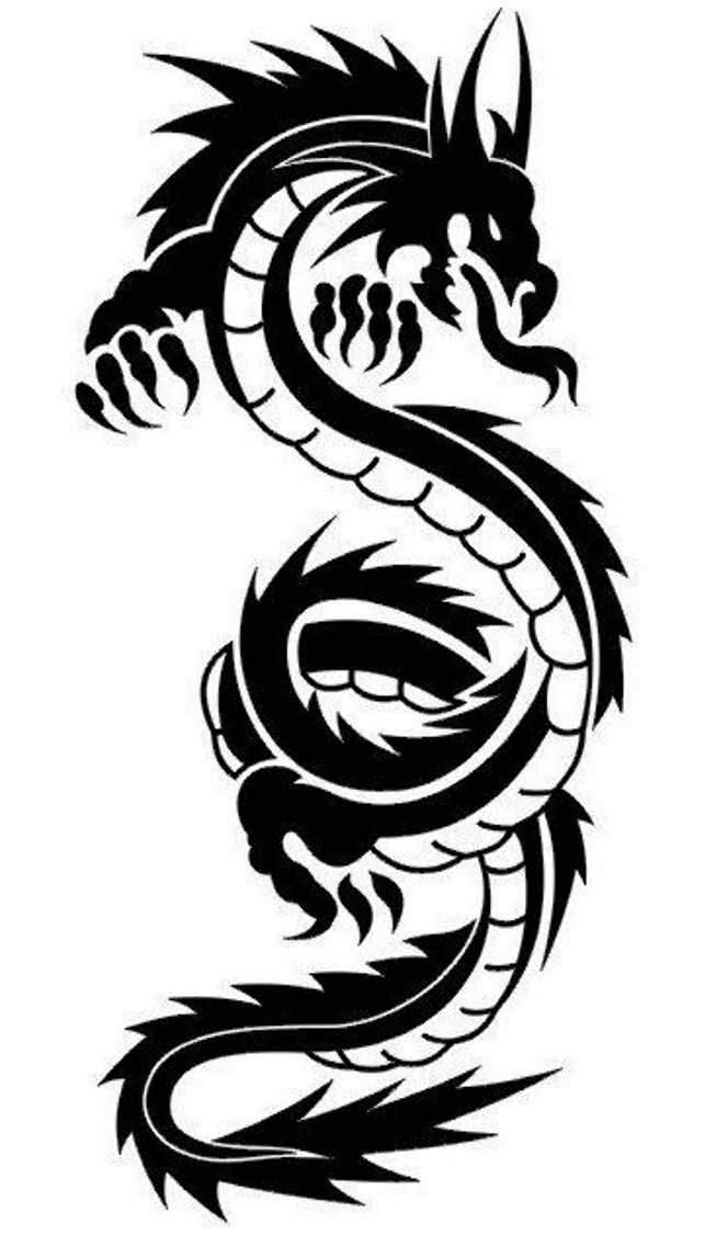 Dragon tattoo flash tribal 170+ Tribal