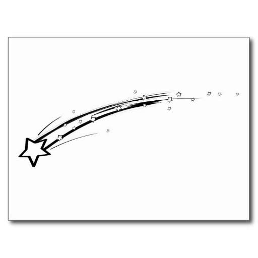 black and white shooting star  