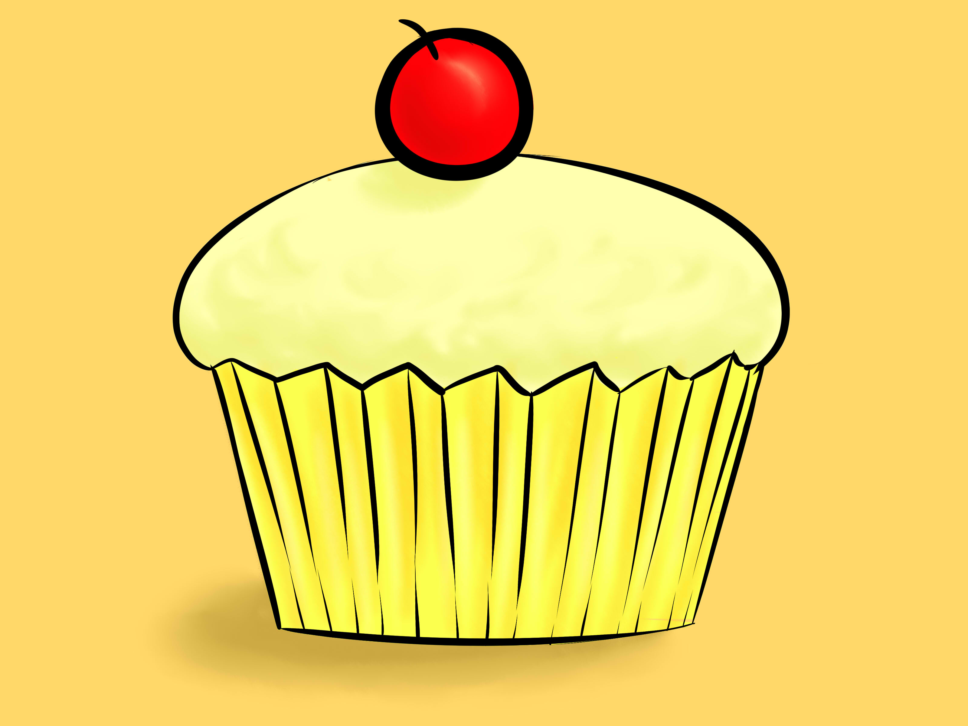 Easy Draw Cartoon Cupcakes Clip Art Library
