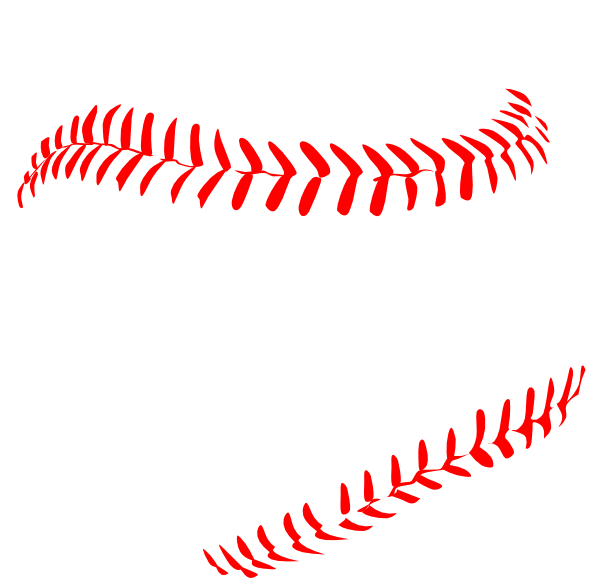 Red Baseball Laces clip art - vector clip art online, royalty free 