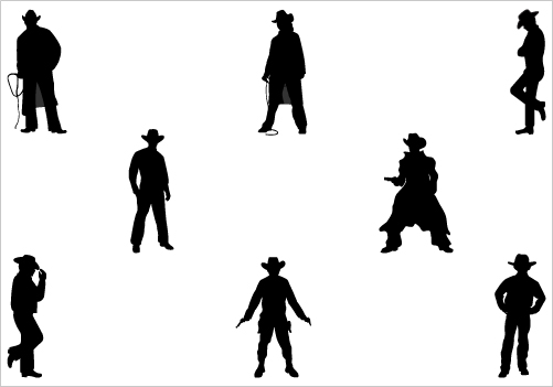 Wild West Cowboy Silhouette Vector GraphicsSilhouette Clip Art