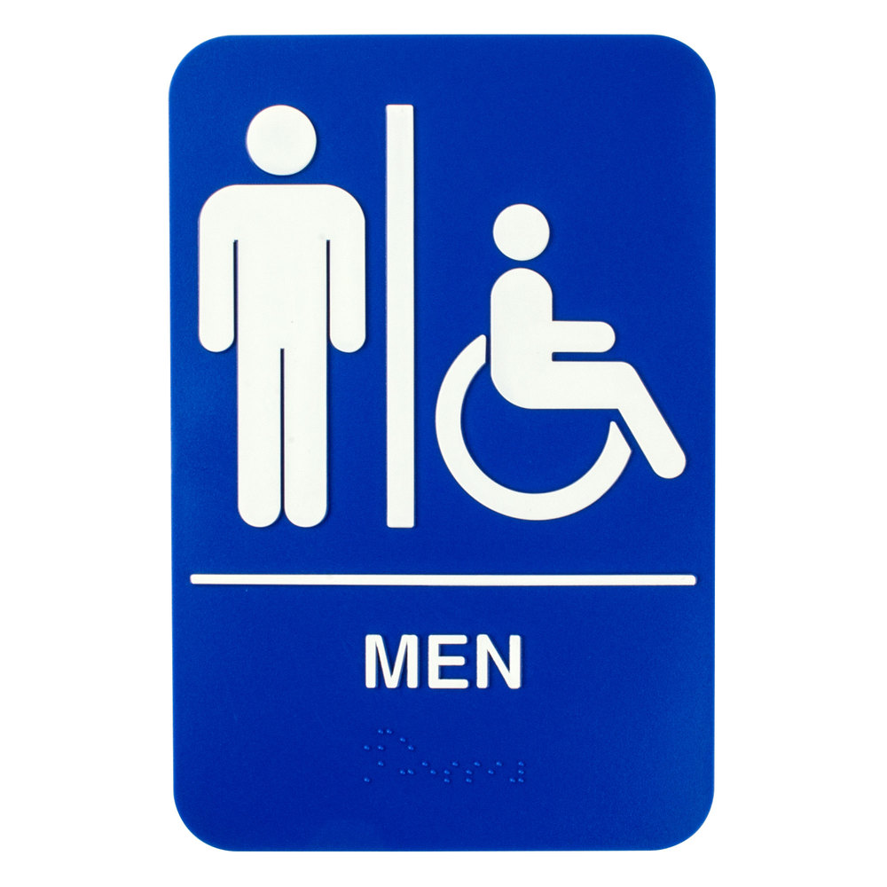 Braille Men Restroom Sign