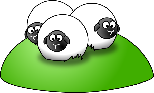Simple Cartoon Sheep clip art - vector clip art online, royalty 