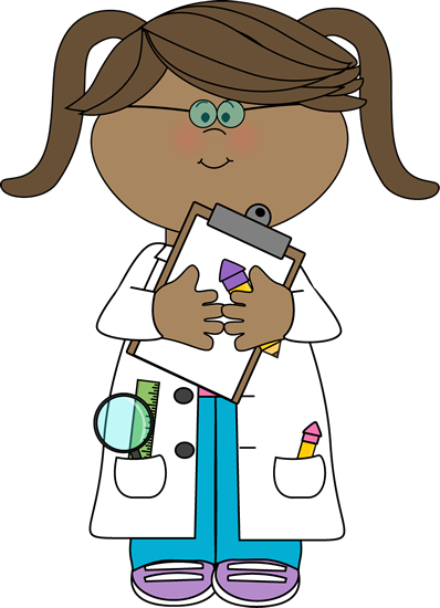 Girl Scientist with Clipboard Clip Art - Girl Scientist with 