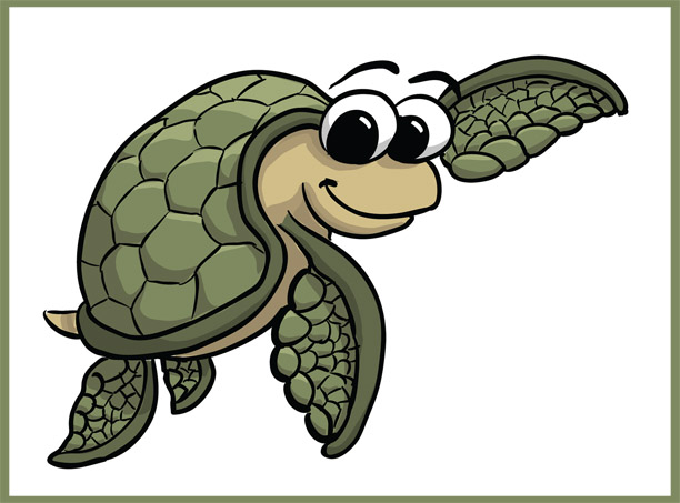 Cartoon Sea Turtle 