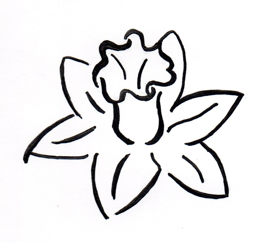 Daffodil Flower And Swirl Foot Tattoo