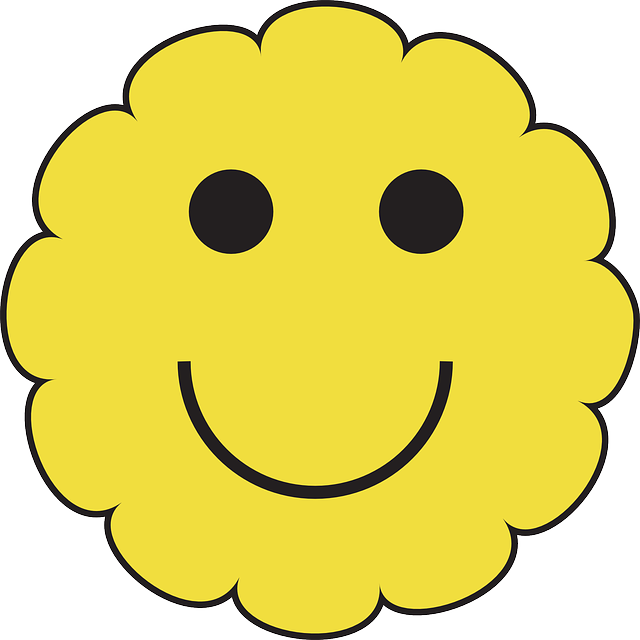 YELLOW, HAPPY, FACE, CARTOON, SMILEY, SMILE, SUNNY - Public Domain 