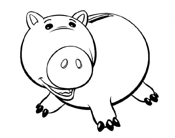 Toy Story Fat Piggy Bank Coloring Page | Color Luna