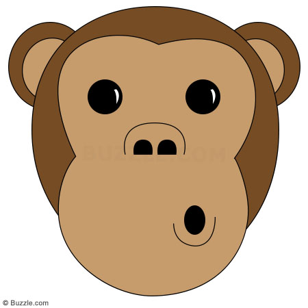 simple cartoon monkey face - Clip Art Library