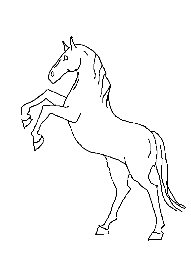 Erasing Guidelines In A Horse Drawing