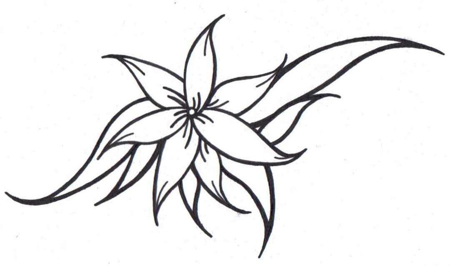 Flower Tattoo Stencil Outline - wide 9