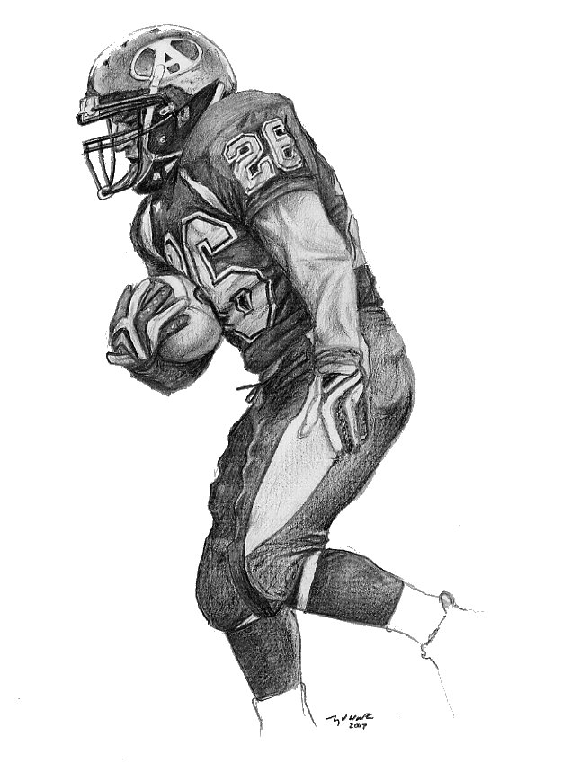 Animal Sketched Drawing Of Brown Football with simple drawing