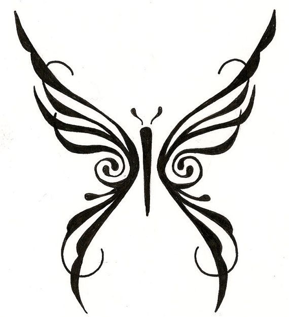 Gorgeous hand drawn tribal butterfly tattoo by ginabeauvais on 