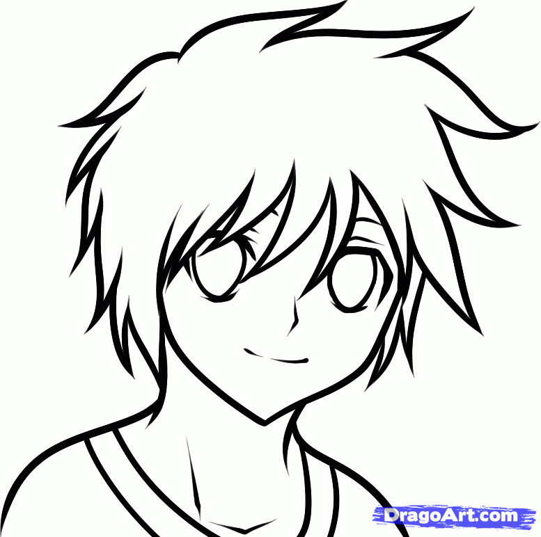easy how to draw anime boy - Clip Art Library