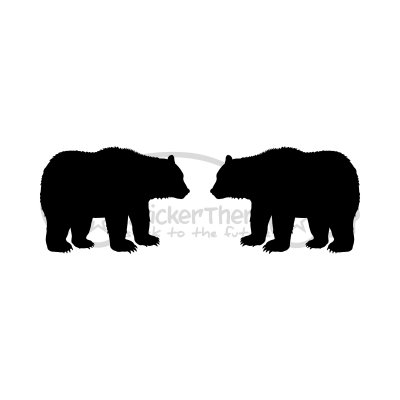 StickerThere.com - Bear Silhouettes (pair of stickers)