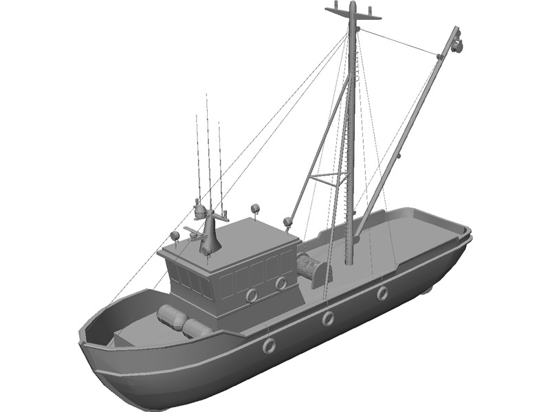 Fishing Boat 3D Model Download | 3D CAD Browser