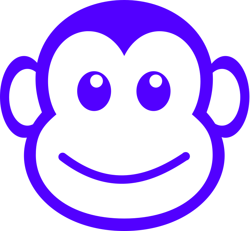 Funny monkey face simple path Free Vector 