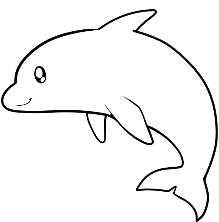 cute dolphin clipart black and white