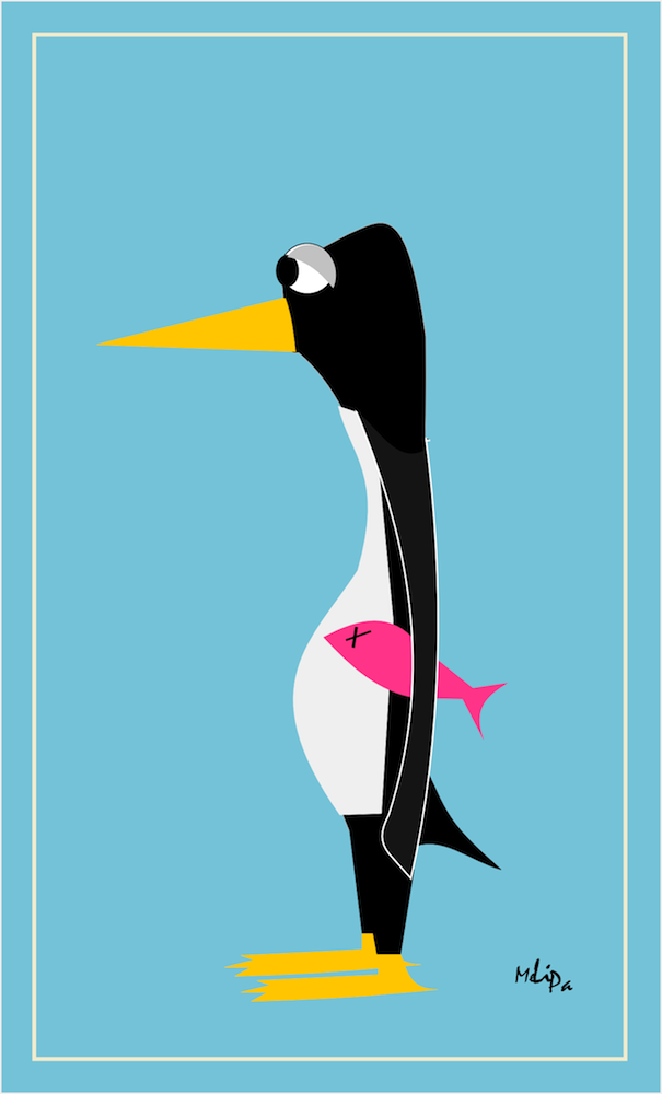 free printable penguin card and penguin paper toy link - Pinguin 