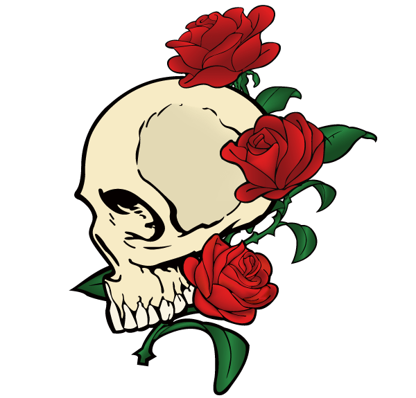 Skull with Roses Vector Free | Download Free Vector Graphics