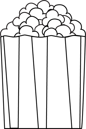 Black and White Popcorn Clip Art - Black and White Popcorn Image